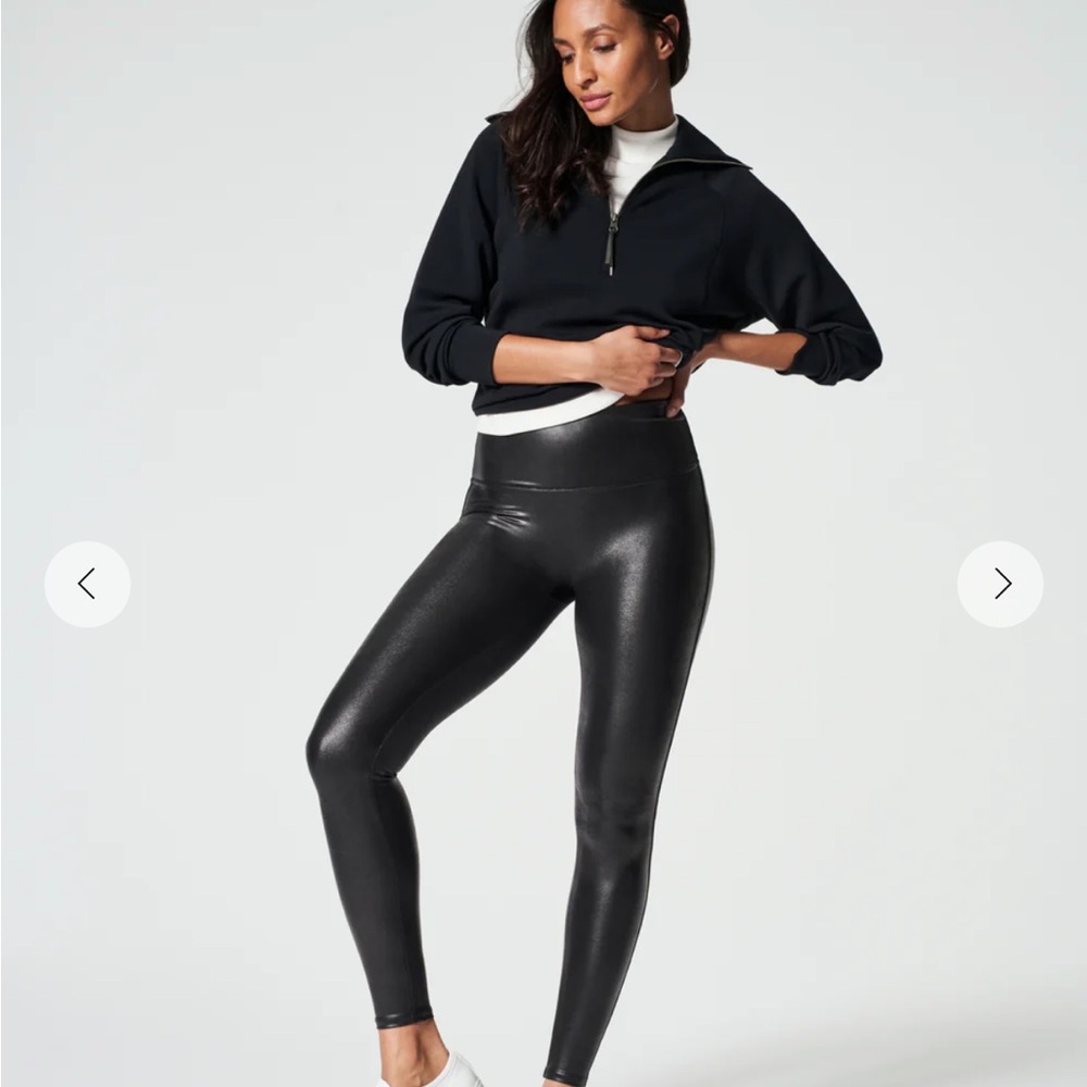 SPANX Faux Leather Leggings, Size Large (Tall)